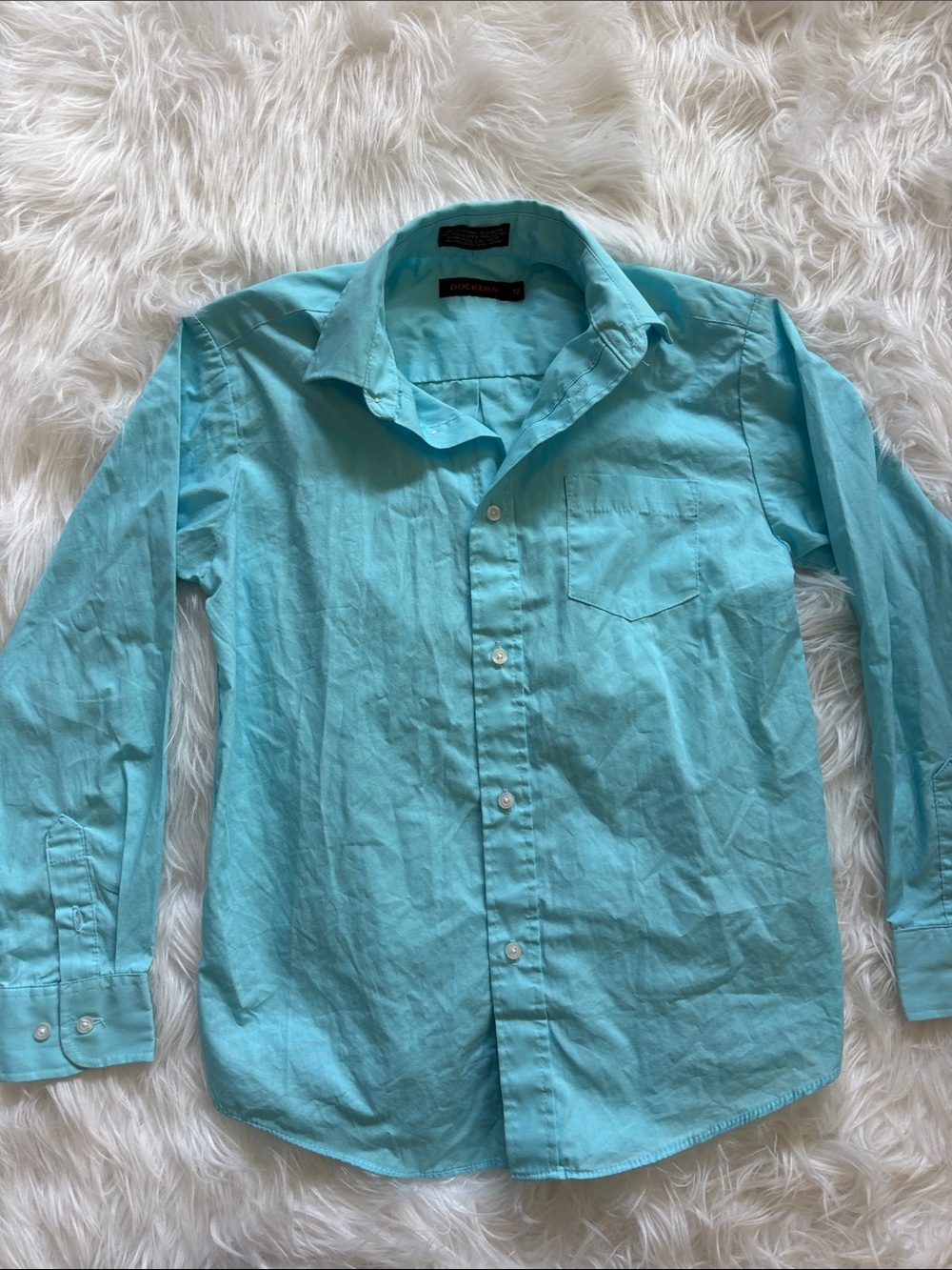 Dockers Men's Teal Button-Up Dress Shirt